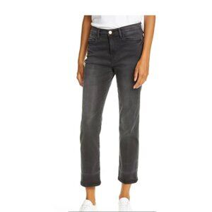 NWT Frame Denim Le High Straight-Leg Jeans Women Black Cropped ankle Sz 27 $228
